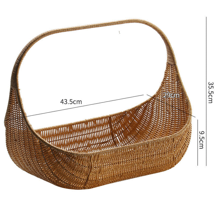 Handcrafted Curved Woven Storage Basket