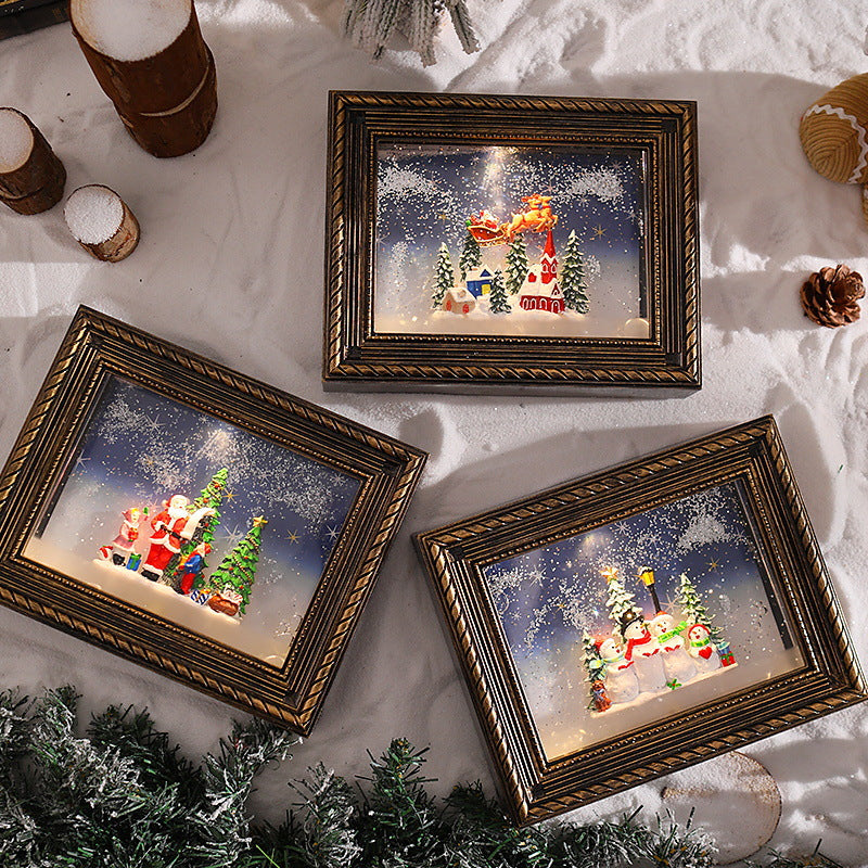 Decorative Christmas motif with snowmen