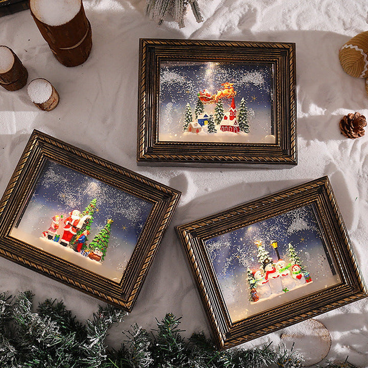 Decorative Christmas motif with snowmen