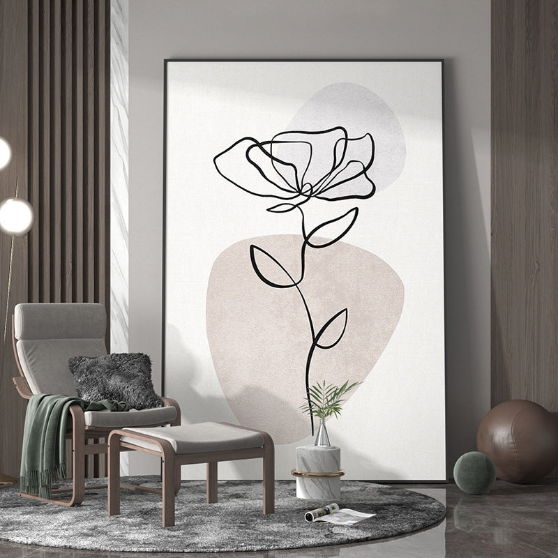 Elegant Line Drawing Floral Wall Art