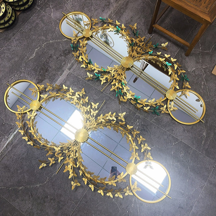 Decorative Wall Mirror with Floral Design
