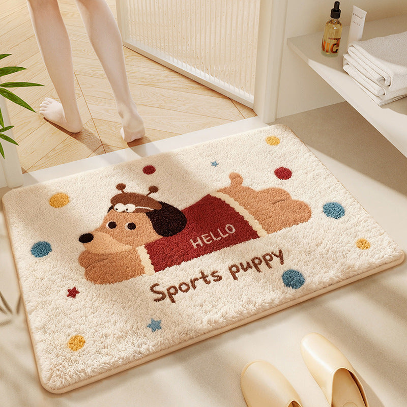 Cartoon Dog-themed Bath Rug Avarnia