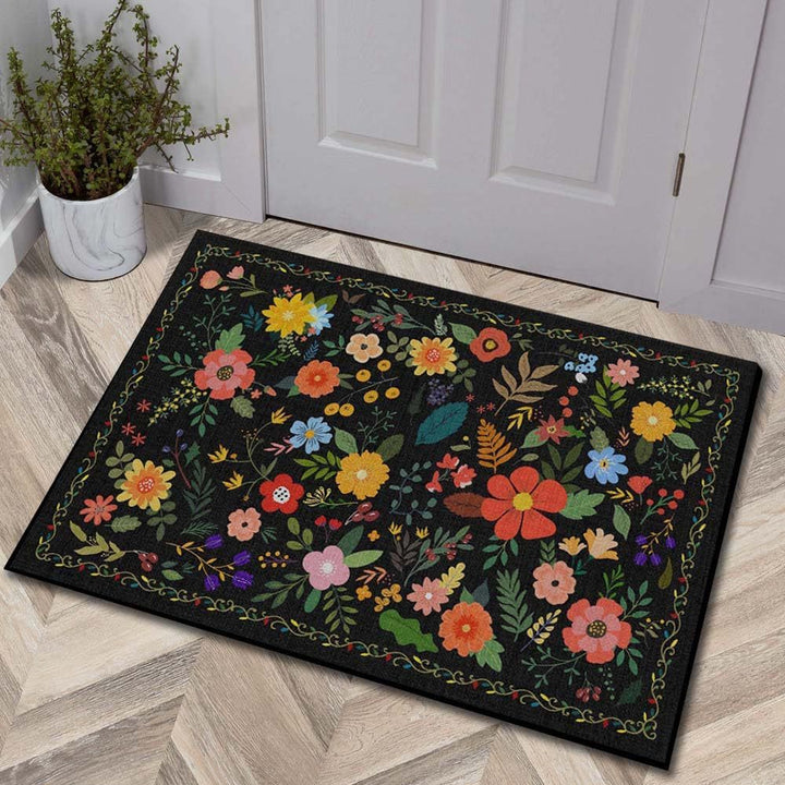 Luxurious Floral Design Bath Mat