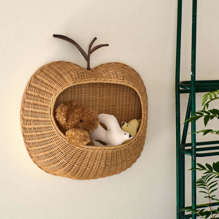 Playful wall basket in pear design