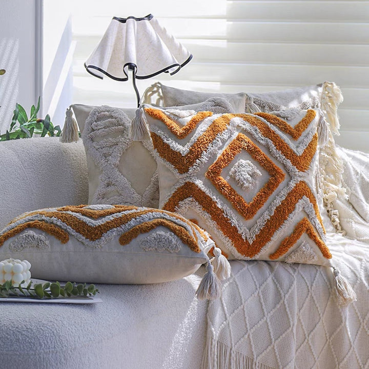 Textured Geometric Accent Cushion