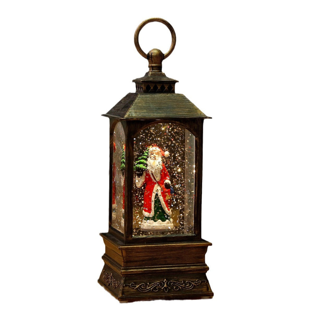 Nostalgic Christmas lantern with moving scene