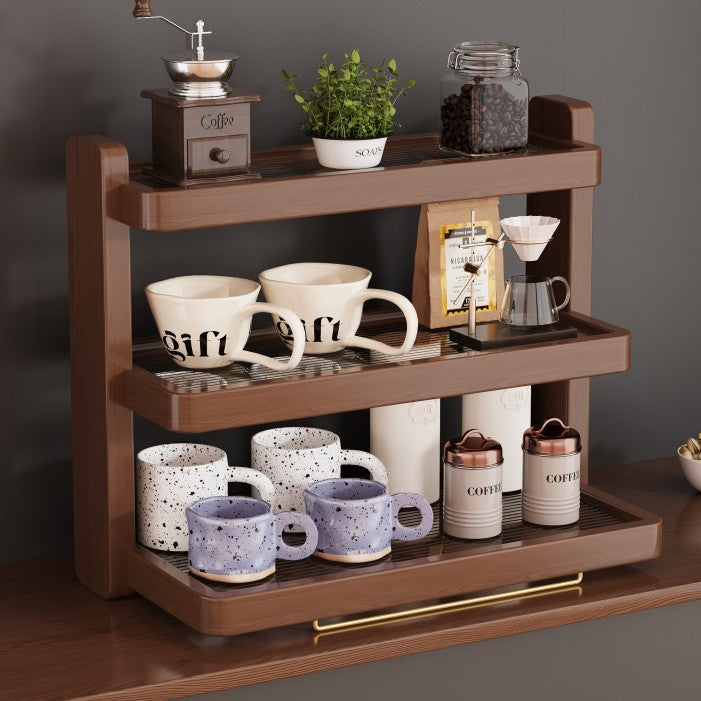 Wooden frame shelf
