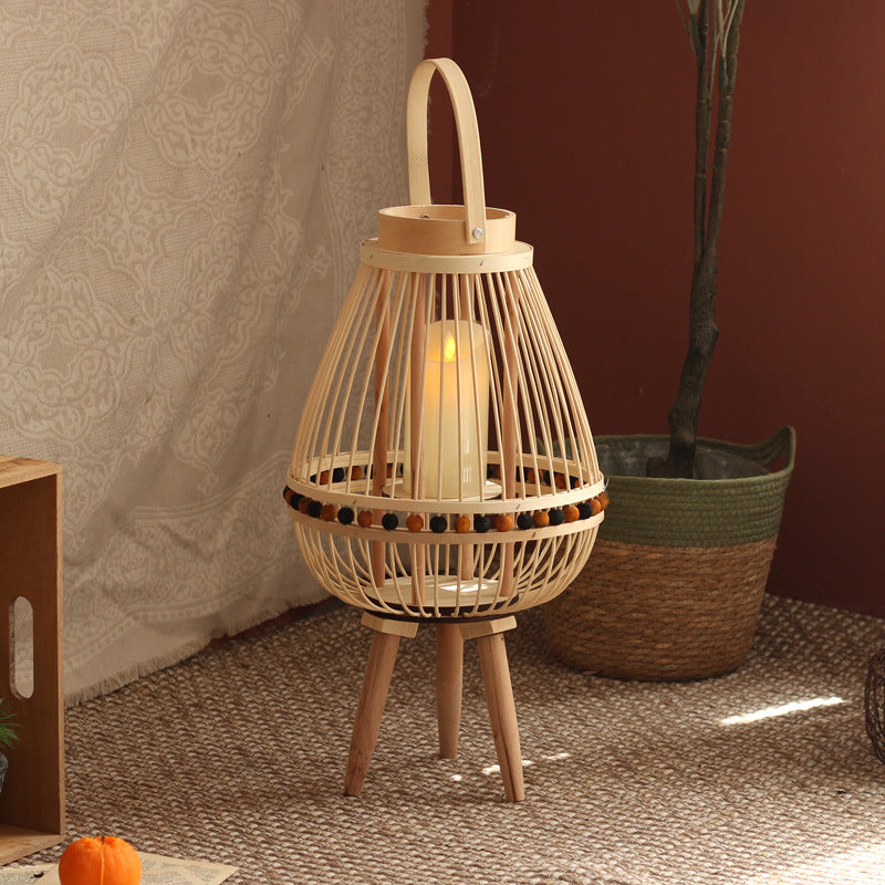 Handcrafted lantern made from natural materials
