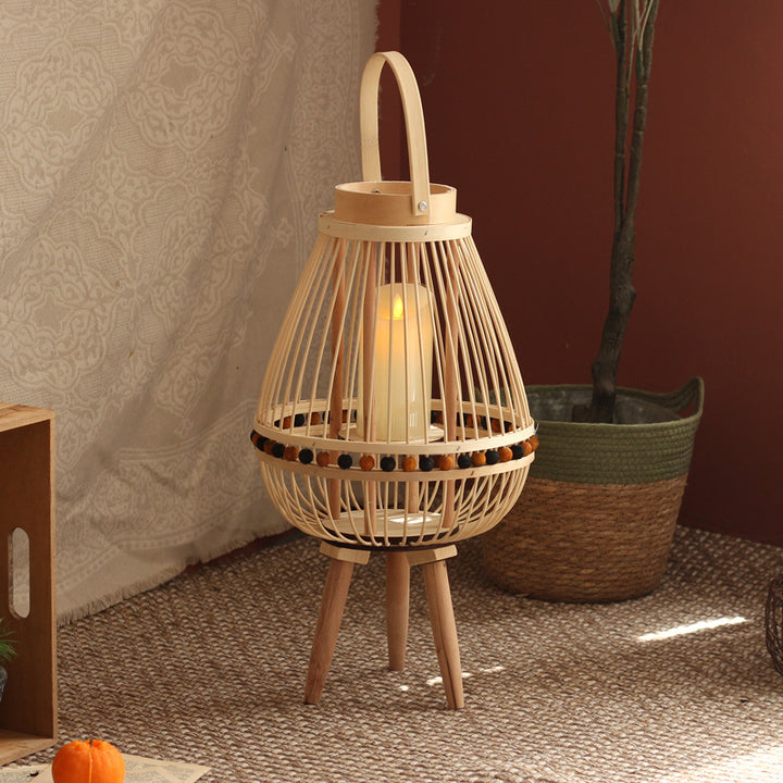 Handcrafted lantern made from natural materials