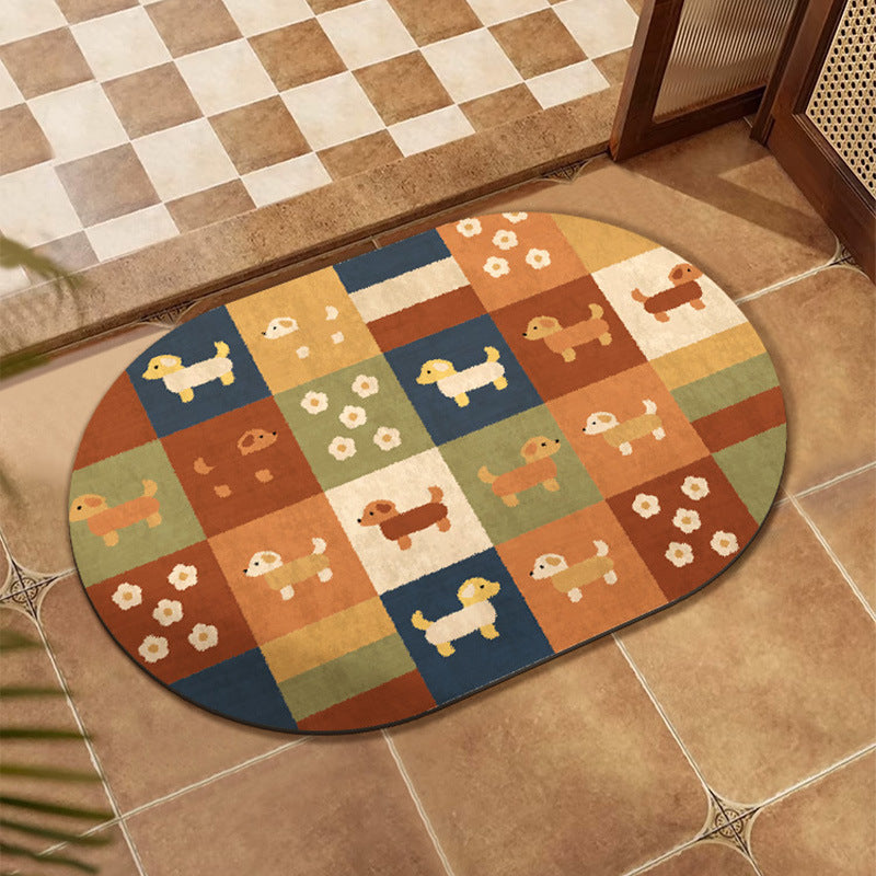Colorful Patchwork Design Floor Mat Avarnia