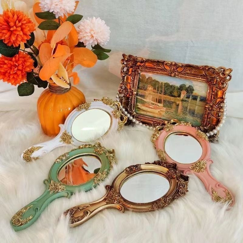 Vintage Floral Hand Mirror