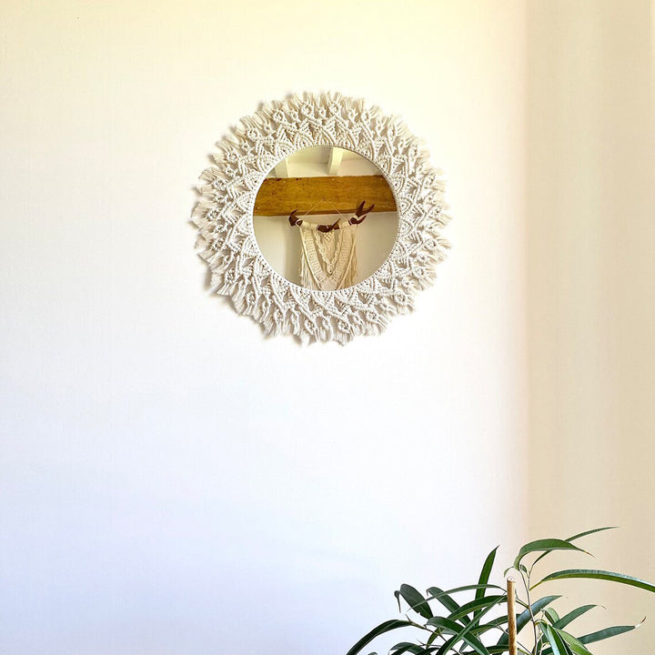 Decorative Macrame Round Wall Mirror