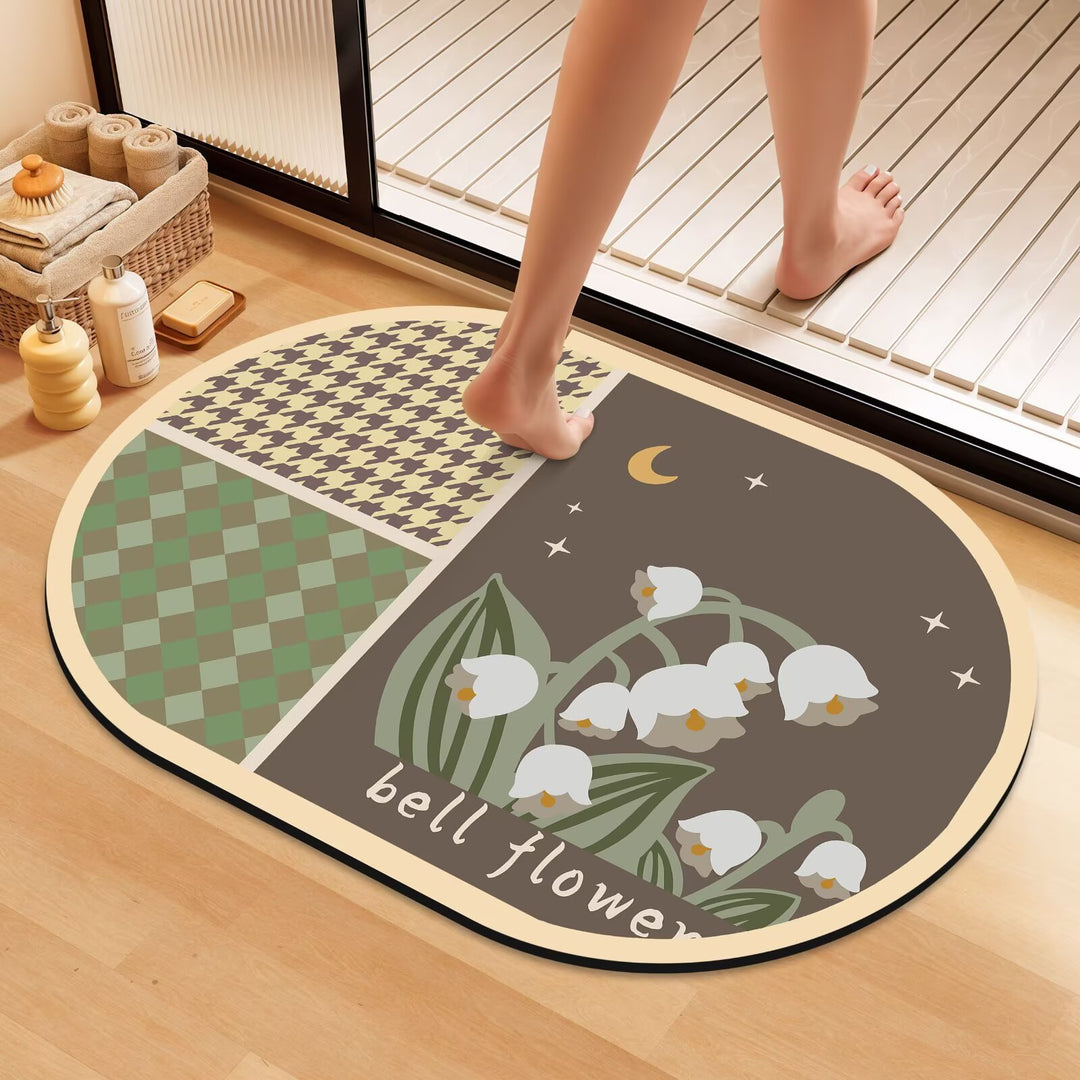 Artistic Floral Bath Mat