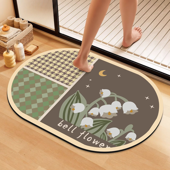 Artistic Floral Bath Mat