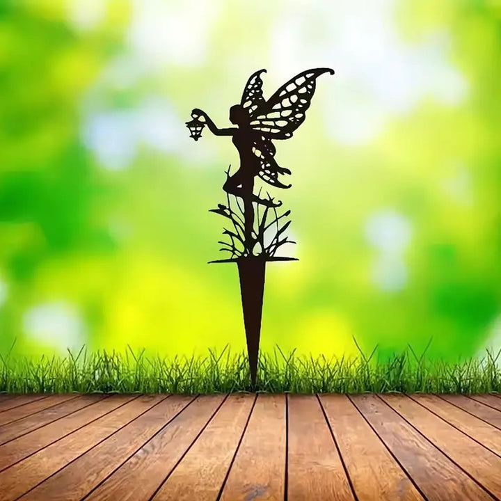 Garden stake with fairy motif