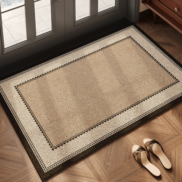Elegant Herringbone Design Entryway Mat
