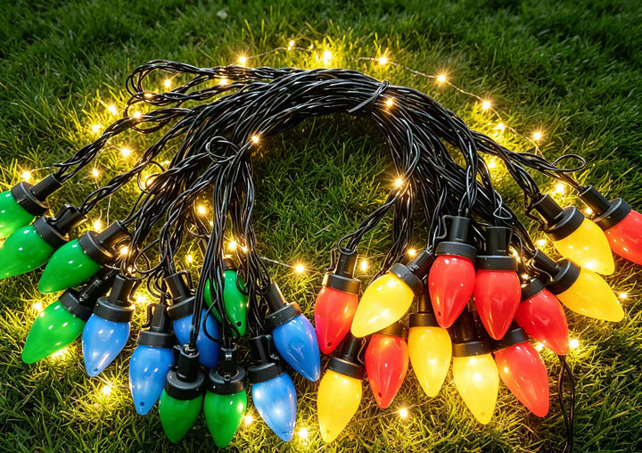 Large classic bulb LED patio string lights
