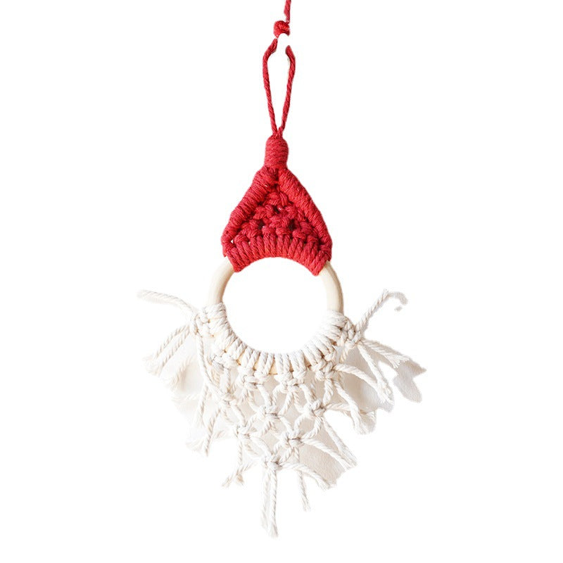 Macramé Decorative Wall Hanging with Circular Wooden Ring