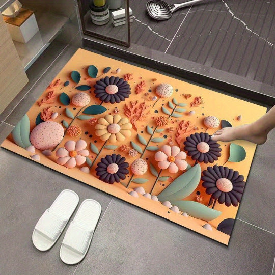 3D Textured Floral Mat