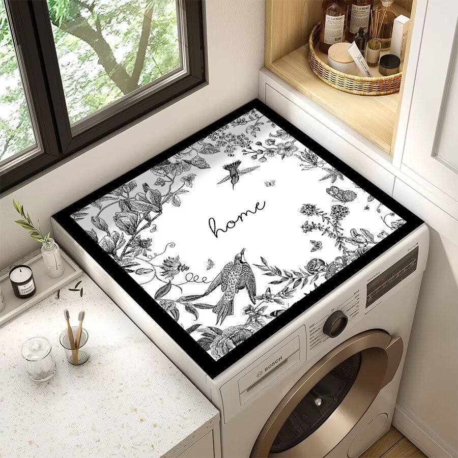 Decorative Floral Laundry Room Counter Mat