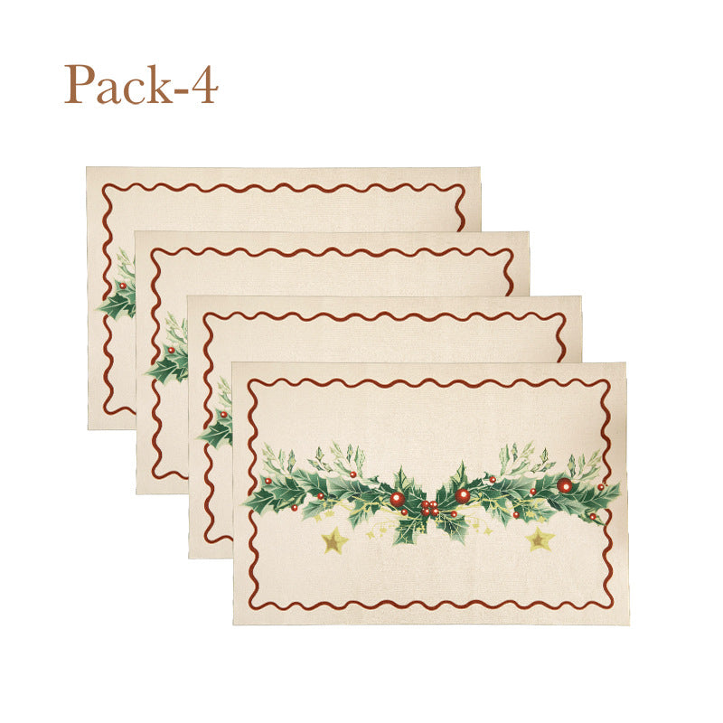 Christmas doormat with lettering and holly motif