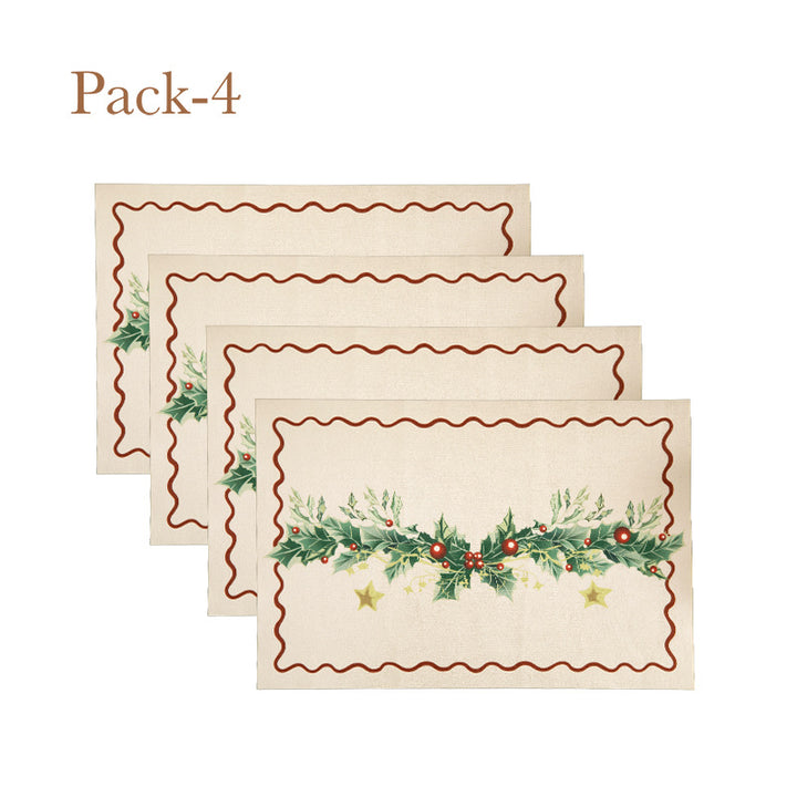 Christmas doormat with lettering and holly motif