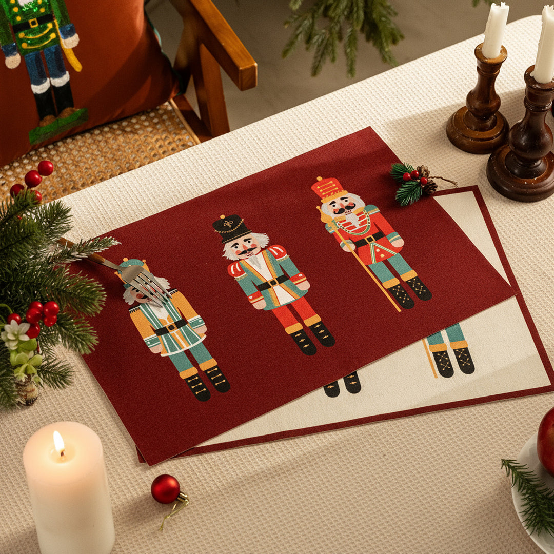 Christmas doormat with nutcracker motif
