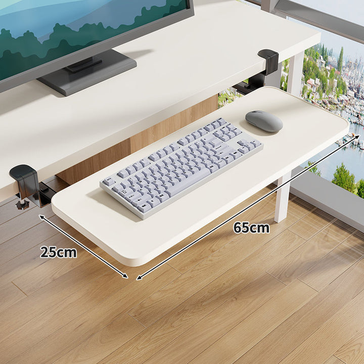 Under-Desk Sliding Ergonomic Keyboard and Mouse Tray with Clamp Mount