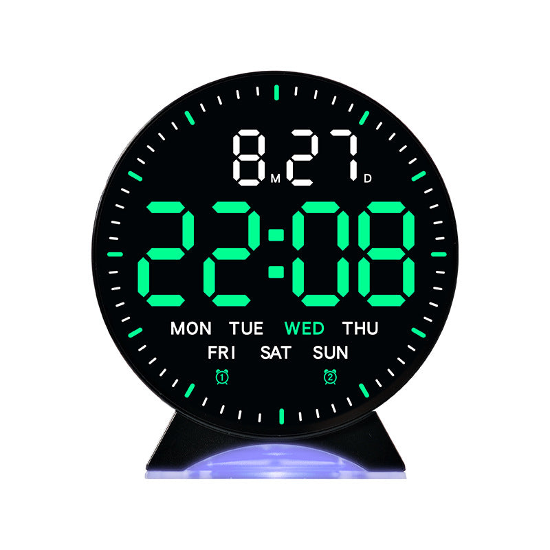 Digital multifunction alarm clock with calendar and temperature display