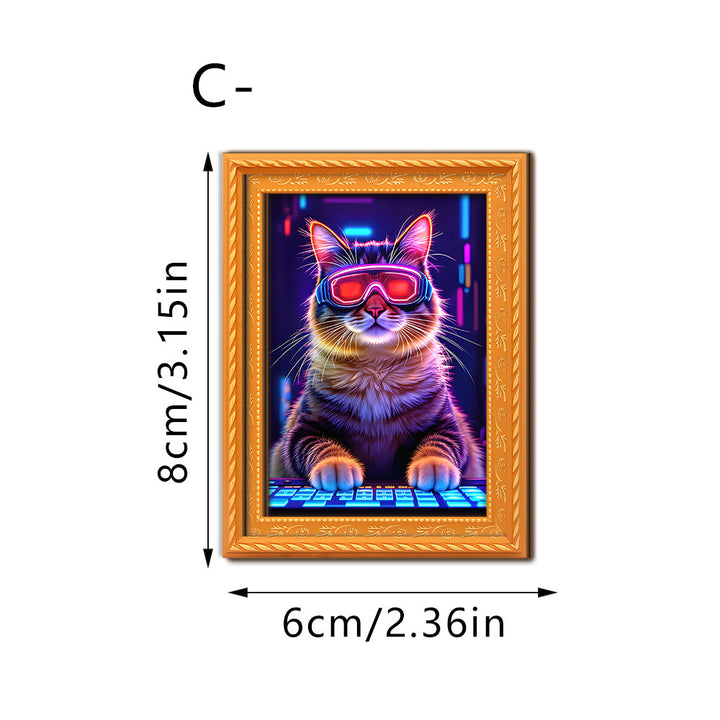 Decorative cat art with futuristic design