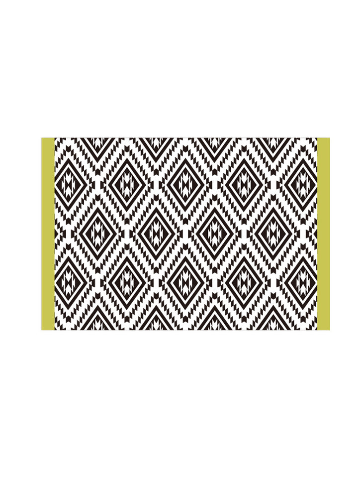 Washable tablecloth with circular retro print and PVC coating