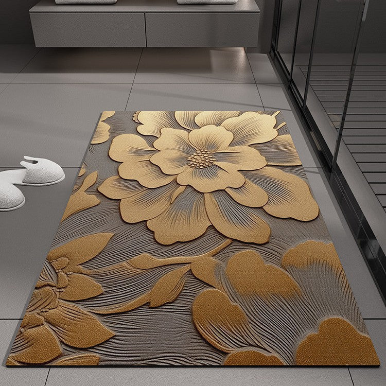 Floral Embossed Bath Mat