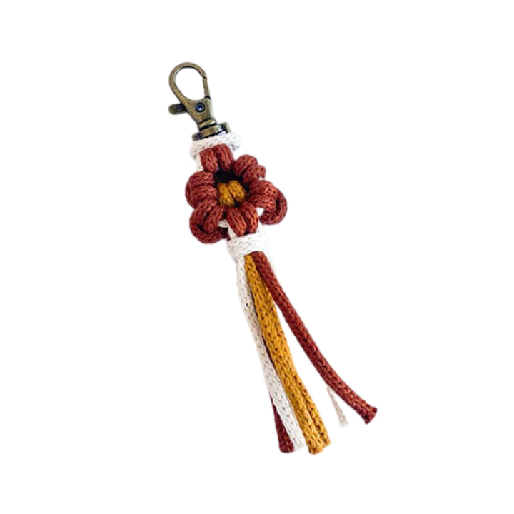 Handcrafted Macrame Flower Keychain