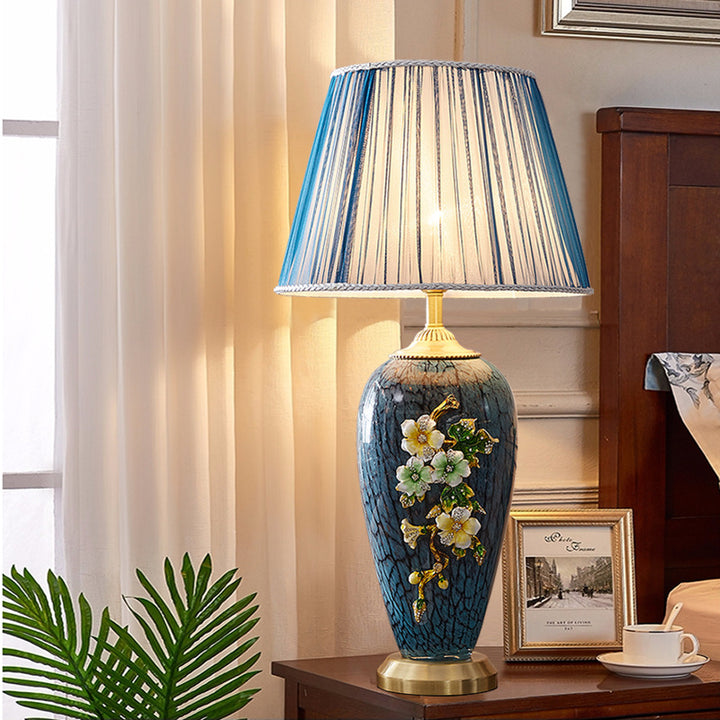 Ornate flower table lamp
