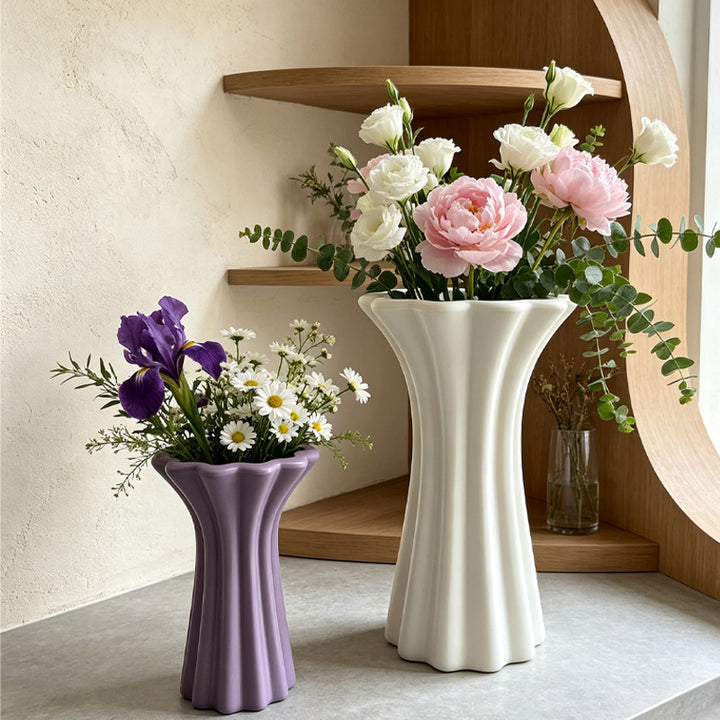 Modern Fluted Ceramic Vase