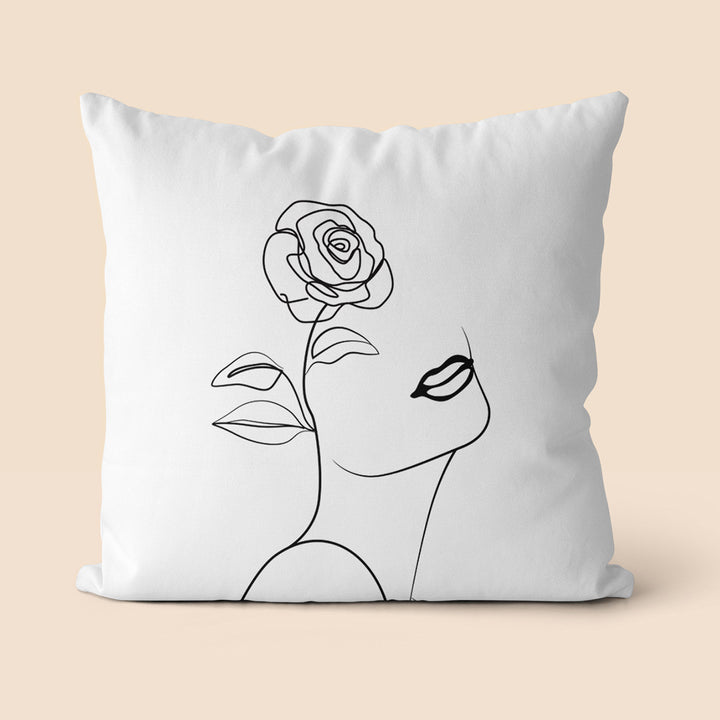 Artistic Line Drawing Throw Pillow
