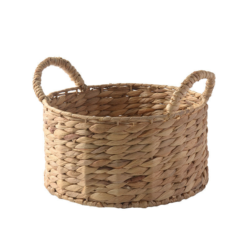 Handwoven storage basket with two handles