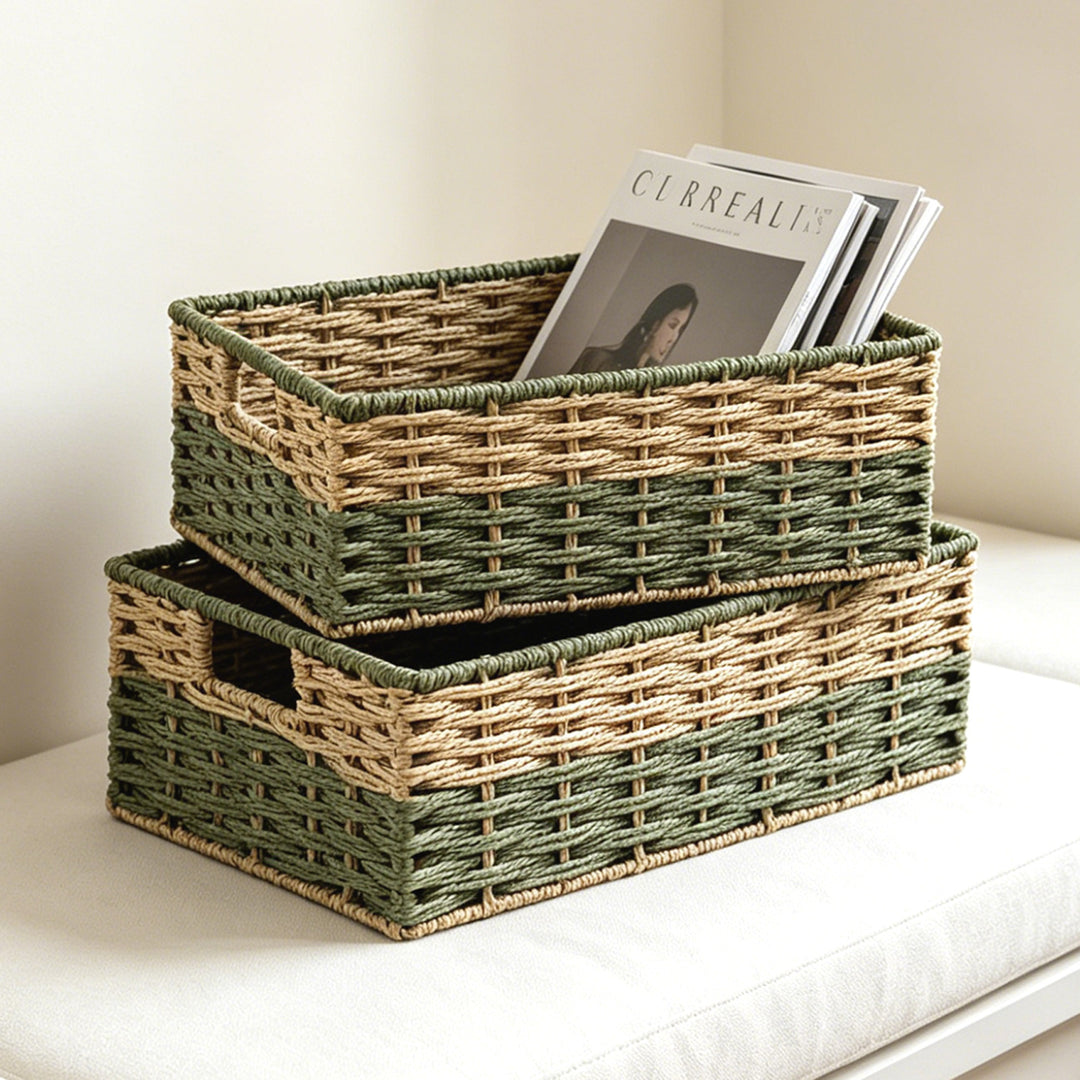 Handcrafted storage basket made of natural material