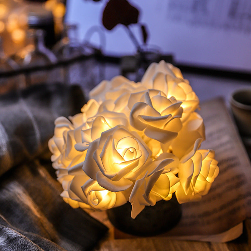 Rose-shaped LED string lights Romantic flower garland