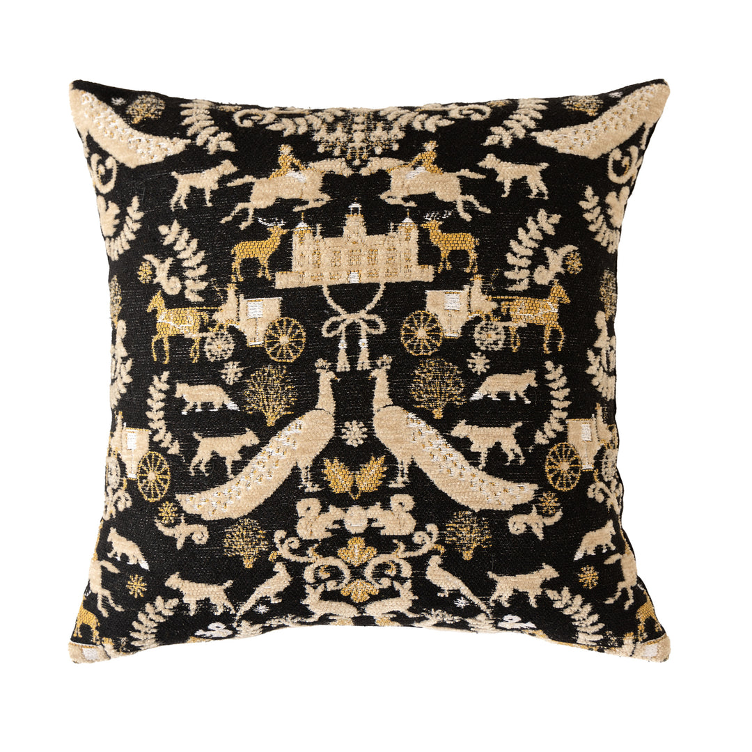 Decorative cushion cover made of jacquard with floral pattern