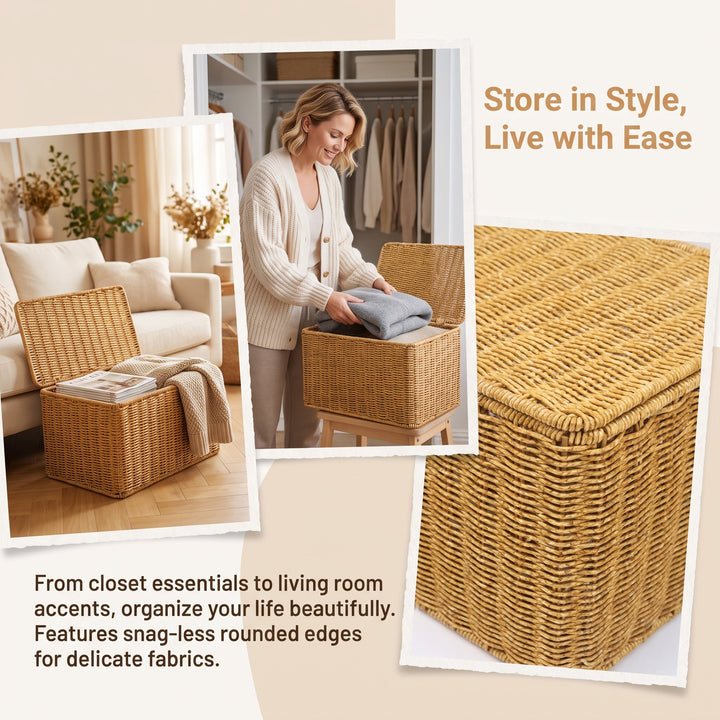 Practical storage basket with lid