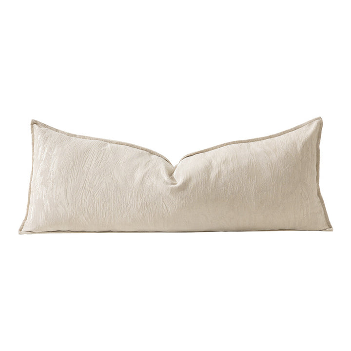 Long lumbar decorative cushion with bouclé cover and soft filling