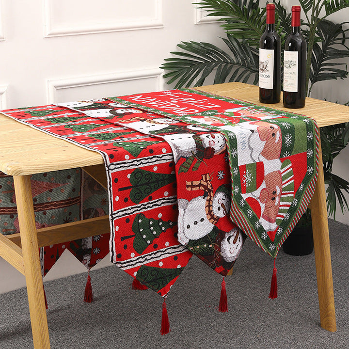 Christmas table runner with reindeer motif