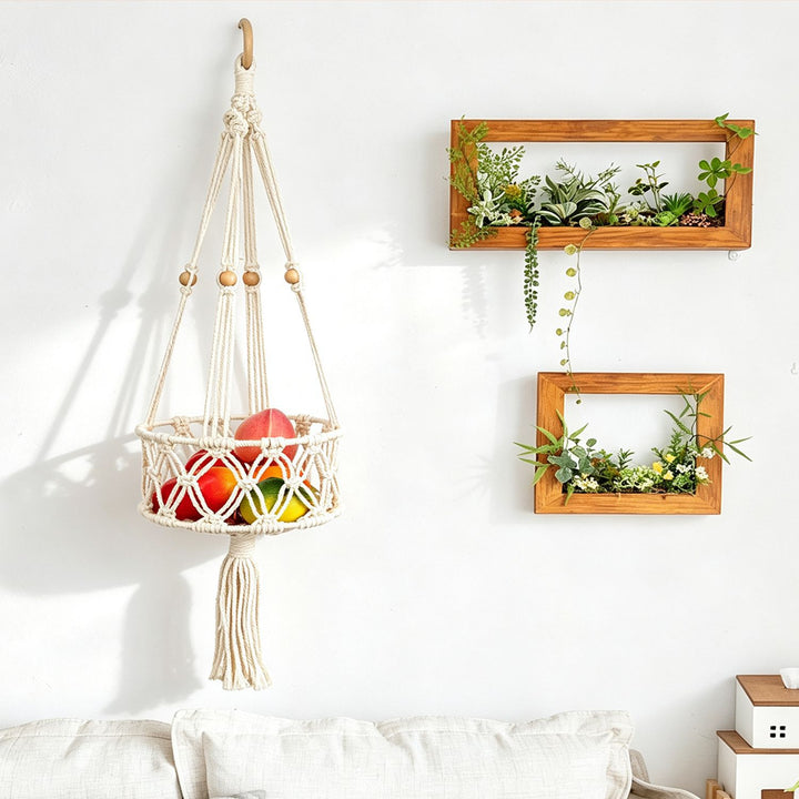 Plant-hanging Macrame Basket
