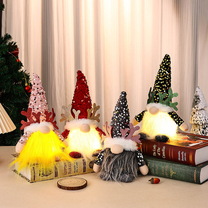 Decorative Christmas gnome figure with LED lighting