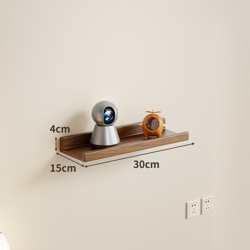 Wall-Mounted Floating Display Shelf with Raised Lip Concealed Brackets