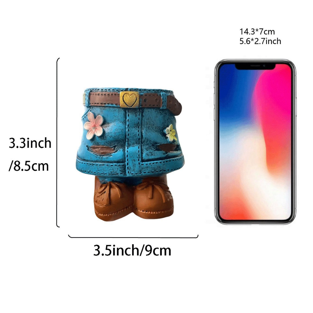 Whimsical Denim Jeans Phone Holder