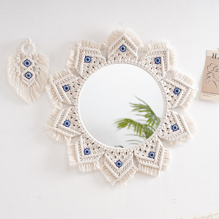 Macramé Decorative Round Mirror