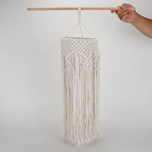 Elegant Macrame Hanging Lamp with Fringes