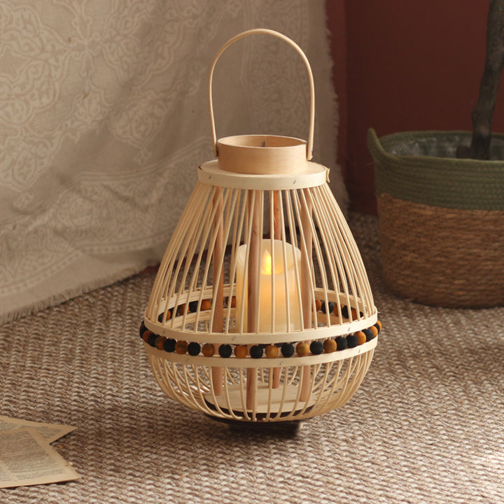 Handcrafted lantern made from natural materials